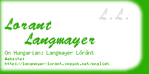 lorant langmayer business card